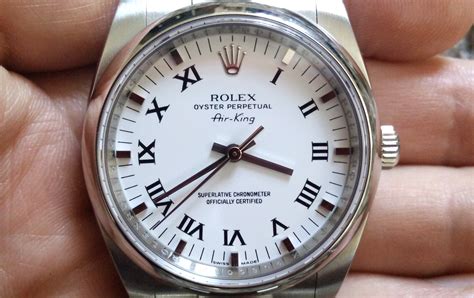 rolex air king white and black|rolex air king white dial.